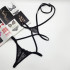 Sexy thong set ultra erotic lace strappy cupless underwear set