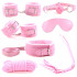 Bondage volledige kit 7-delige roze faux fur slaapkamer bondage kit