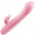 Vibrador de conejo de calentamiento rosa de silicona vibrador de conejo con punta de lengua