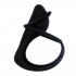 Silicone two rings dick ring with butt plug in black