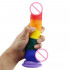 Rainbow Penis  Men Women Colored Liquid Silicone Masturbator Couple Sex Toy